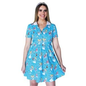 Alice in Wonderland Cakeworthy Alice Daisy Collared Dress Size Small